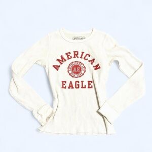 American Eagle Beige Waffle Knit Top
